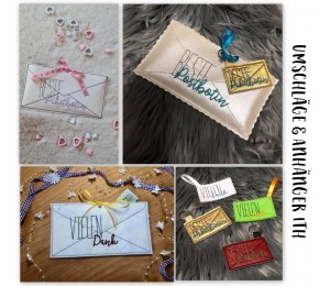 Stickserie ITH - Beste(r) Postbote/in Paketbote/in Umschlag & Anhänger